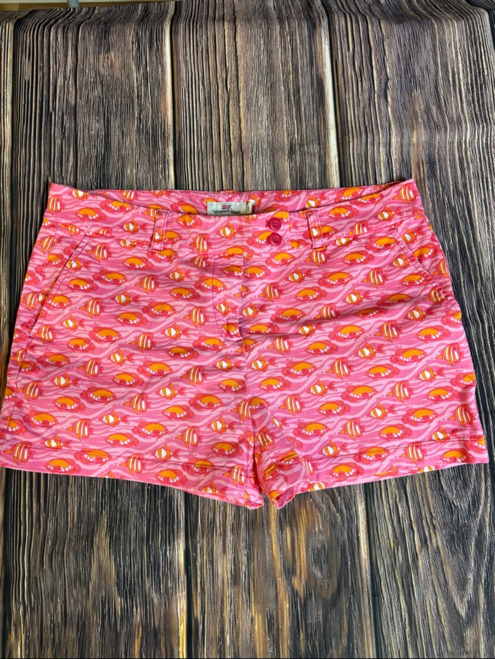 Vineyard Vines Pink & Orange Printed Cotton Shorts (0050)